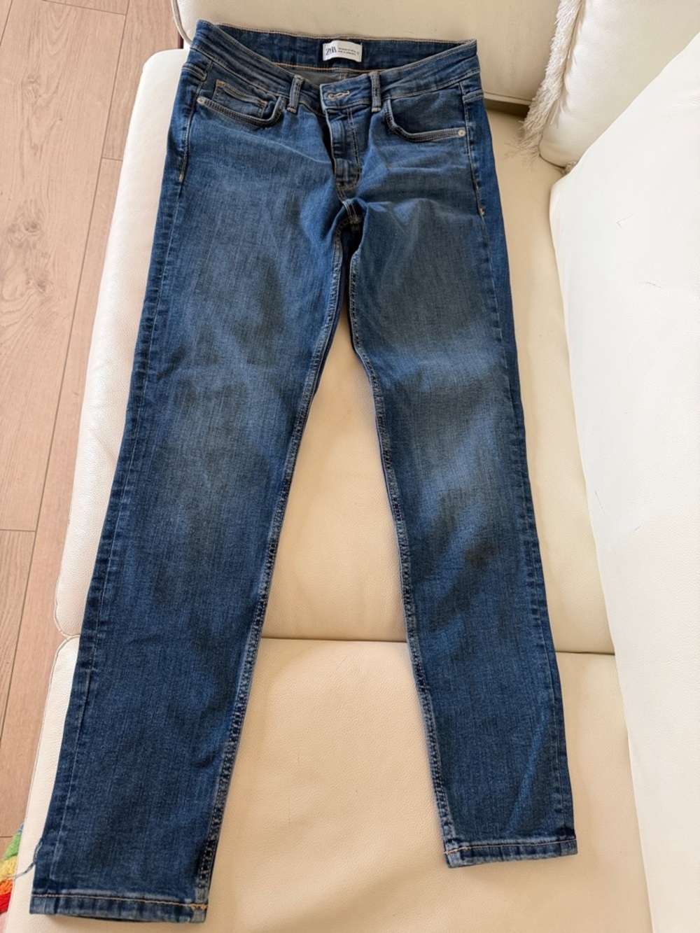 Zara Women's Dark Blue Skinny Jeans